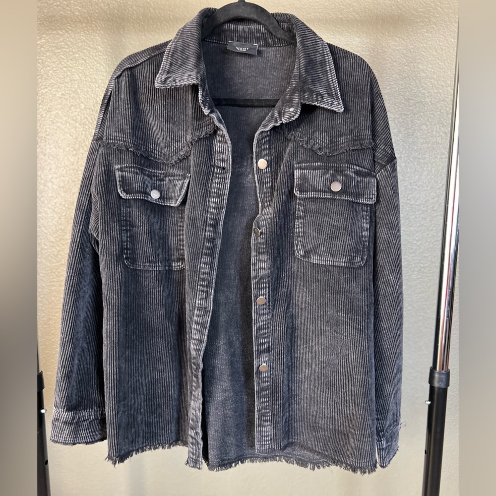 Vici Black Ribbed corduroy jacket